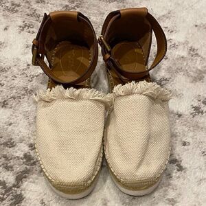 See by Chloe Glyn Fringed Canvas Espadrille Platform Sandal EU 41/ US 11